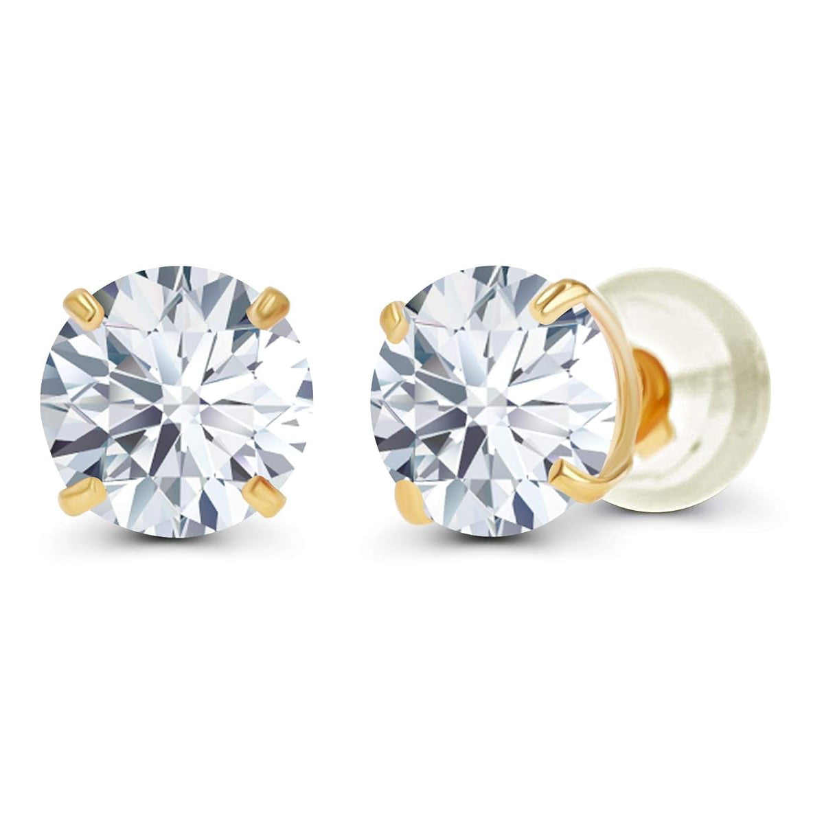 2.00 CTW AGI Certified Lab-Grown Diamond Stud Earrings in Solid 14K Gold - G Color, VS Clarity